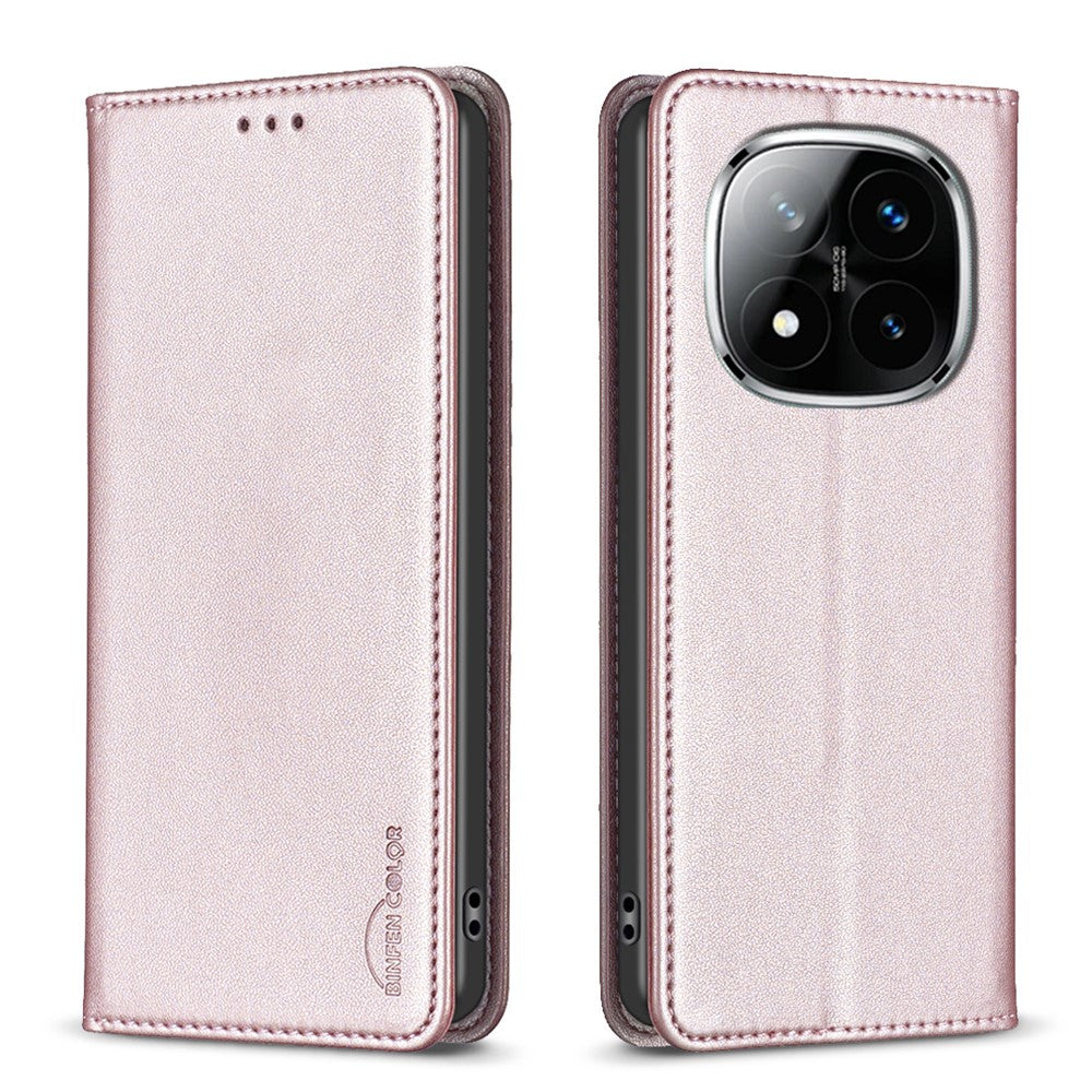 BINFEN COLOR BF18 För Xiaomi Redmi Note 14 Pro+ 5G / Note 14 Pro 5G / Poco X7 5G Läderfodral Korthållare mobilskydd