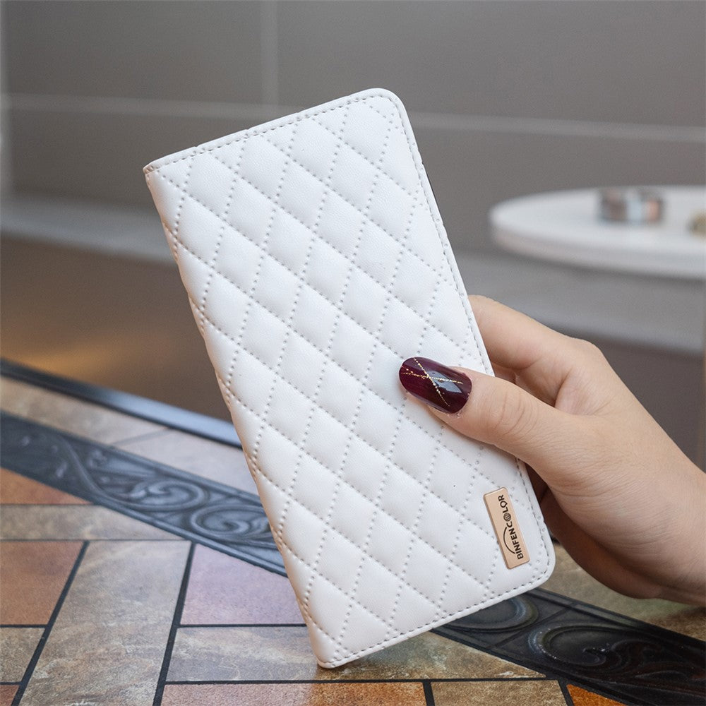 BINFEN COLOR BF Style-16 For Xiaomi Redmi Note 14 Pro+ 5G / Note 14 Pro 5G / Poco X7 5G Case Card Slots Rhombus Leather Cover