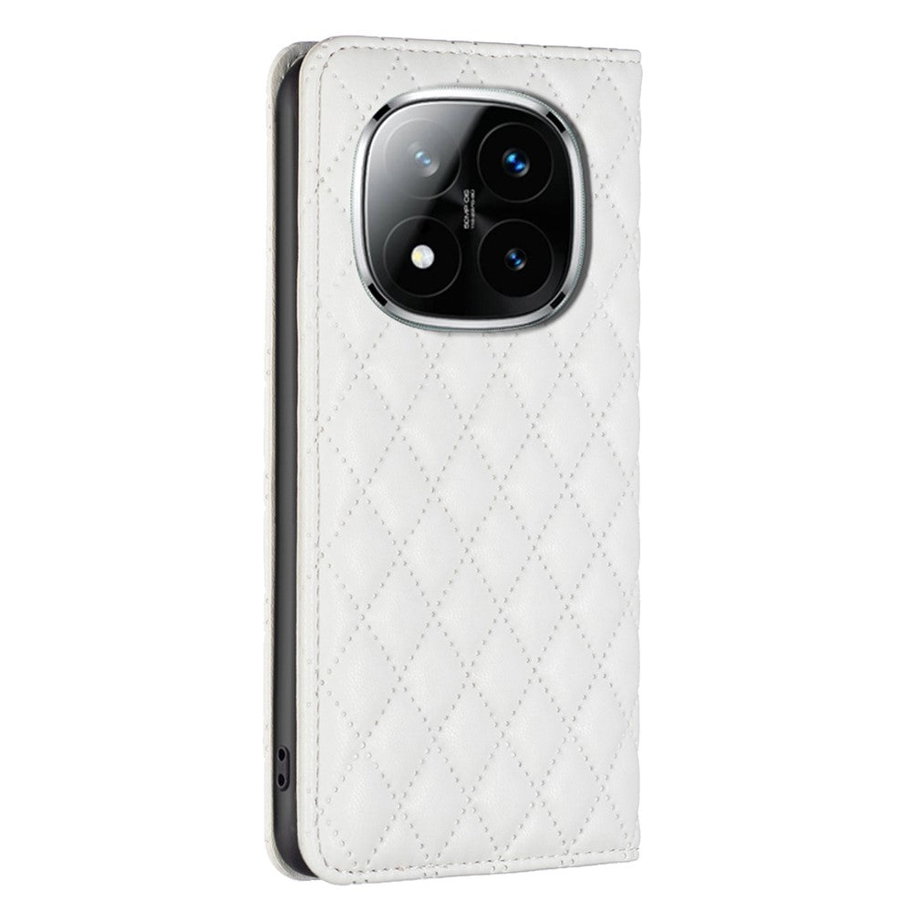 BINFEN COLOR BF Style-16 For Xiaomi Redmi Note 14 Pro+ 5G / Note 14 Pro 5G / Poco X7 5G Case Card Slots Rhombus Leather Cover