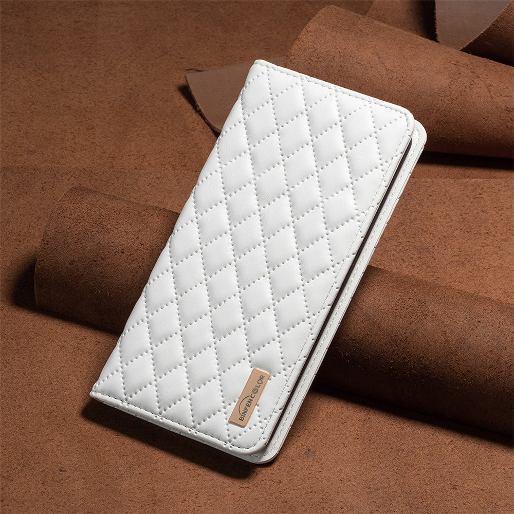 BINFEN COLOR BF Style-16 For Xiaomi Redmi Note 14 Pro+ 5G / Note 14 Pro 5G / Poco X7 5G Case Card Slots Rhombus Leather Cover