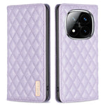 BINFEN COLOR BF Style-16 For Xiaomi Redmi Note 14 Pro+ 5G / Note 14 Pro 5G / Poco X7 5G Case Card Slots Rhombus Leather Cover