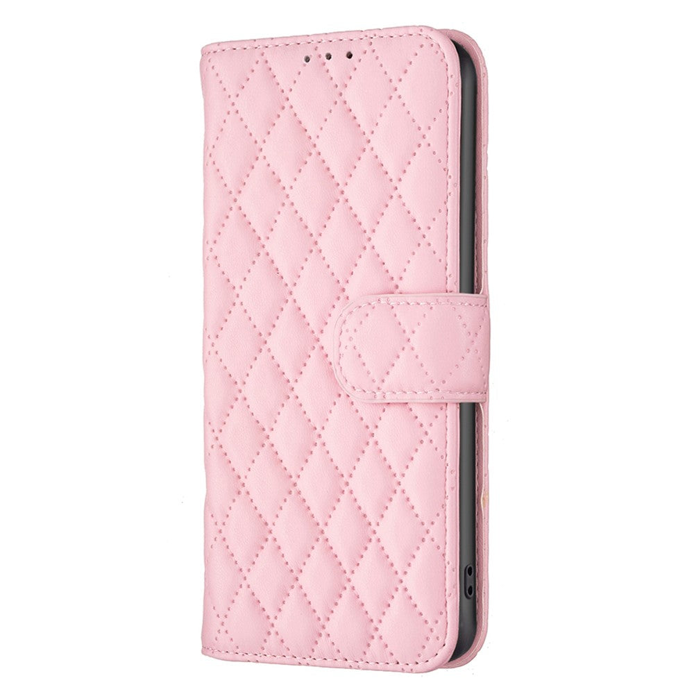 BINFEN COLOR BF Style-14 For Xiaomi Redmi Note 14 Pro+ 5G / Note 14 Pro 5G / Poco X7 5G Case Rhombus Phone Leather Cover Stand