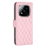 BINFEN COLOR BF Style-14 For Xiaomi Redmi Note 14 Pro+ 5G / Note 14 Pro 5G / Poco X7 5G Case Rhombus Phone Leather Cover Stand