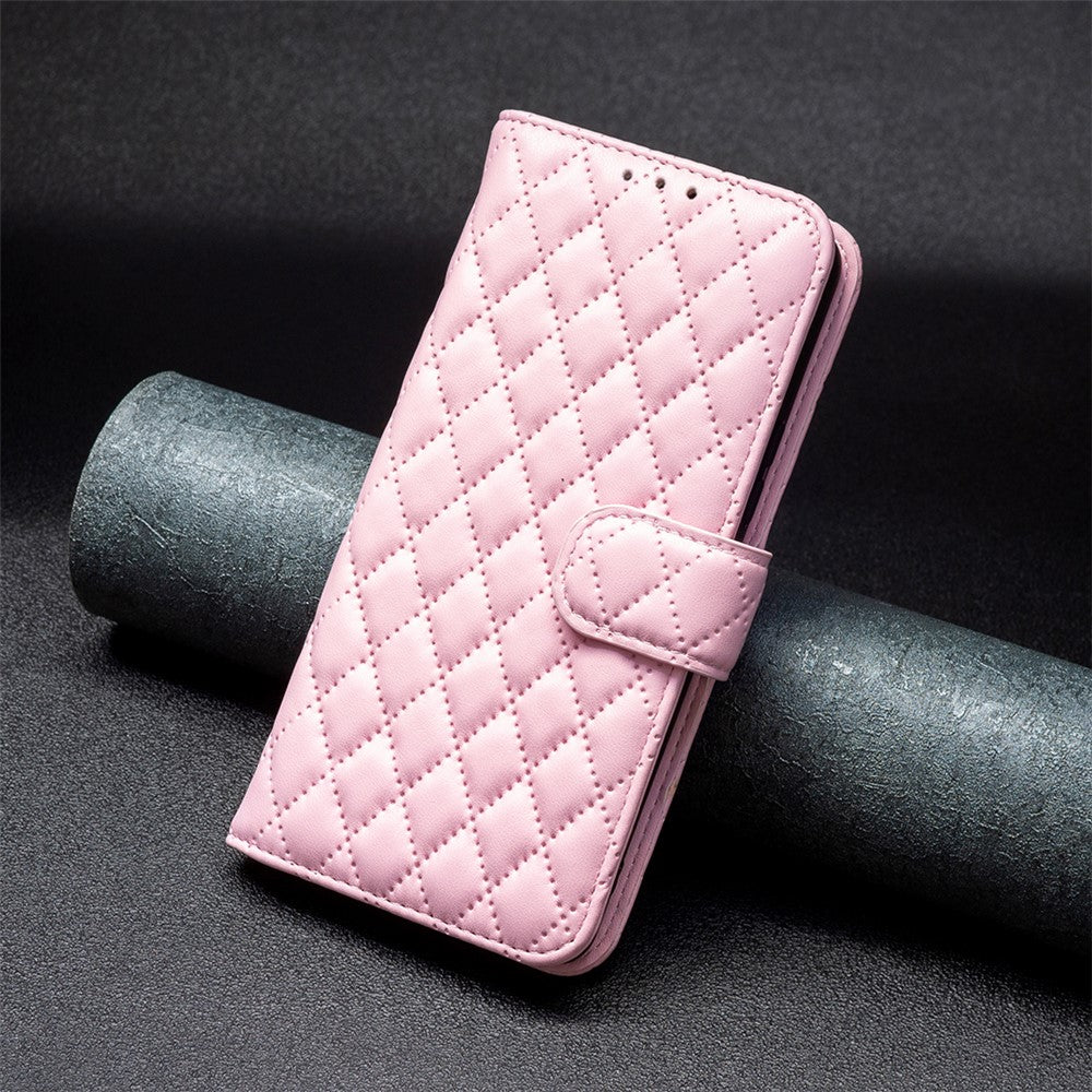 BINFEN COLOR BF Style-14 For Xiaomi Redmi Note 14 Pro+ 5G / Note 14 Pro 5G / Poco X7 5G Case Rhombus Phone Leather Cover Stand