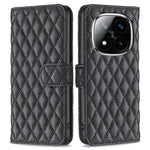 BINFEN COLOR BF Style-14 For Xiaomi Redmi Note 14 Pro+ 5G / Note 14 Pro 5G / Poco X7 5G Case Rhombus Phone Leather Cover Stand