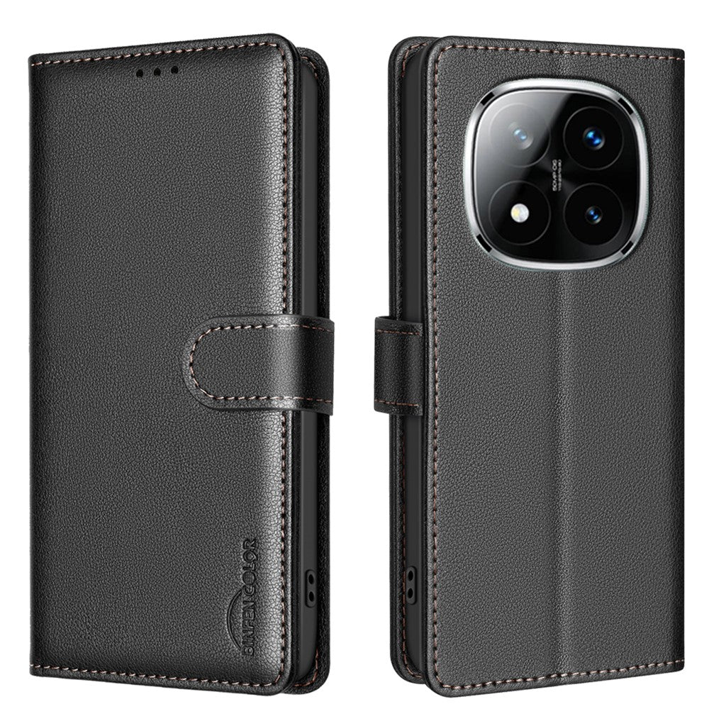 BINFEN COLOR BF32 For Xiaomi Redmi Note 14 Pro+ 5G / Note 14 Pro 5G / Poco X7 5G Leather Case Wallet RFID Blocking Phone Cover