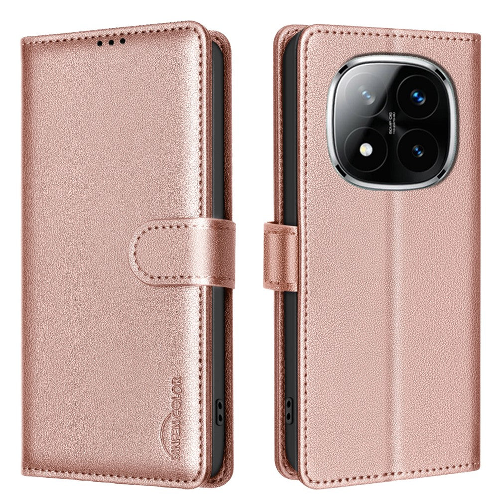 BINFEN COLOR BF32 For Xiaomi Redmi Note 14 Pro+ 5G / Note 14 Pro 5G / Poco X7 5G Leather Case Wallet RFID Blocking Phone Cover