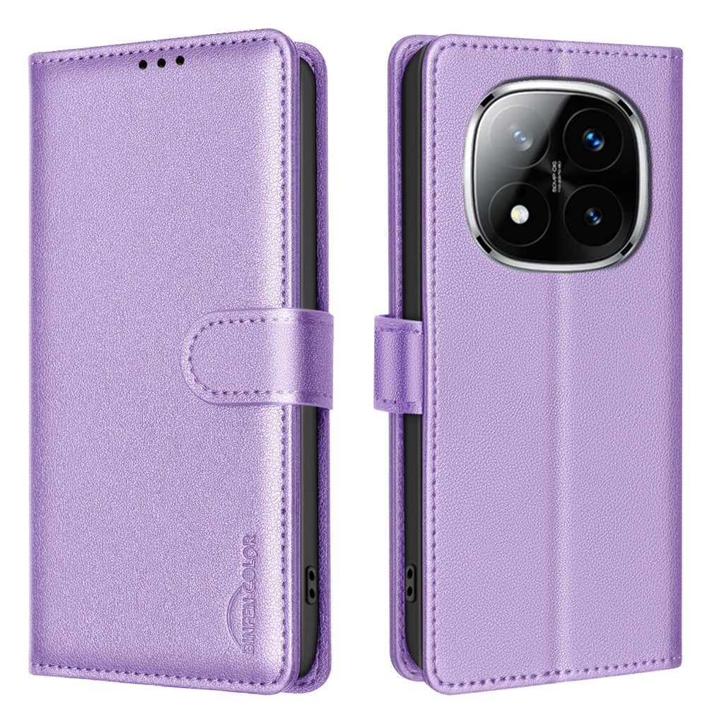 BINFEN COLOR BF32 For Xiaomi Redmi Note 14 Pro+ 5G / Note 14 Pro 5G / Poco X7 5G Leather Case Wallet RFID Blocking Phone Cover