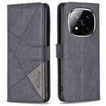 BINFEN COLOR For Xiaomi Redmi Note 14 Pro+ 5G / Note 14 Pro 5G / Poco X7 5G Phone Cases Wallet Stand Geometry Imprint Leather Cover