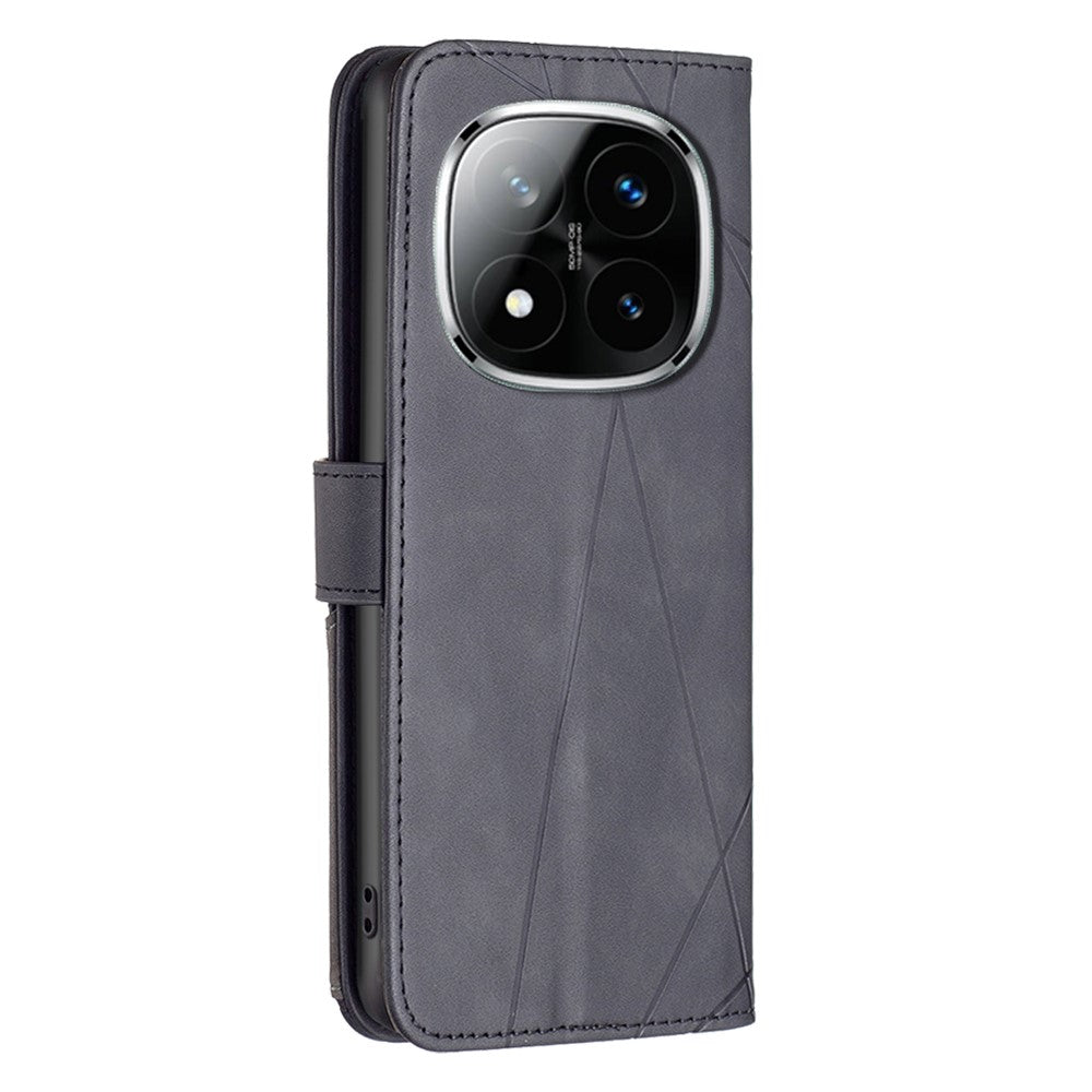 BINFEN COLOR For Xiaomi Redmi Note 14 Pro+ 5G / Note 14 Pro 5G / Poco X7 5G Phone Cases Wallet Stand Geometry Imprint Leather Cover