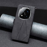 BINFEN COLOR For Xiaomi Redmi Note 14 Pro+ 5G / Note 14 Pro 5G / Poco X7 5G Phone Cases Wallet Stand Geometry Imprint Leather Cover