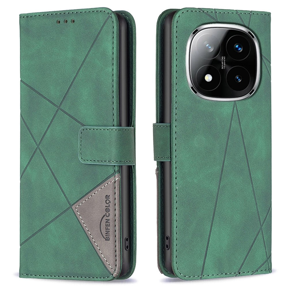 BINFEN COLOR For Xiaomi Redmi Note 14 Pro+ 5G / Note 14 Pro 5G / Poco X7 5G Phone Cases Wallet Stand Geometry Imprint Leather Cover