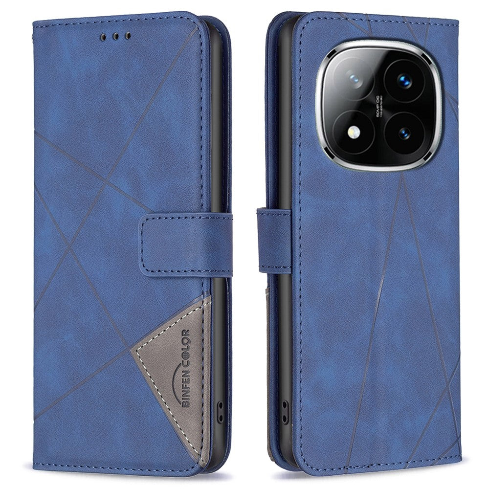 BINFEN COLOR For Xiaomi Redmi Note 14 Pro+ 5G / Note 14 Pro 5G / Poco X7 5G Phone Cases Wallet Stand Geometry Imprint Leather Cover