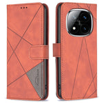 BINFEN COLOR For Xiaomi Redmi Note 14 Pro+ 5G / Note 14 Pro 5G / Poco X7 5G Phone Cases Wallet Stand Geometry Imprint Leather Cover