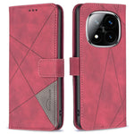 BINFEN COLOR For Xiaomi Redmi Note 14 Pro+ 5G / Note 14 Pro 5G / Poco X7 5G Phone Cases Wallet Stand Geometry Imprint Leather Cover