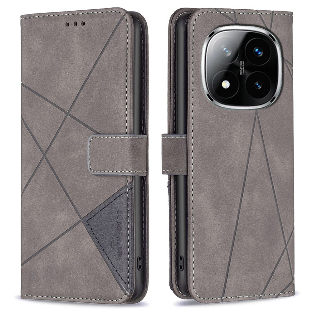 BINFEN COLOR For Xiaomi Redmi Note 14 Pro+ 5G / Note 14 Pro 5G / Poco X7 5G Phone Cases Wallet Stand Geometry Imprint Leather Cover