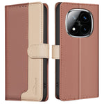 BINFEN COLOR BF33 for Xiaomi Redmi Note 14 Pro+ 5G / Note 14 Pro 5G / Poco X7 5G Leather Case Splicing Color RFID Blocking