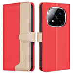 BINFEN COLOR BF33 for Xiaomi Redmi Note 14 Pro+ 5G / Note 14 Pro 5G / Poco X7 5G Leather Case Splicing Color RFID Blocking