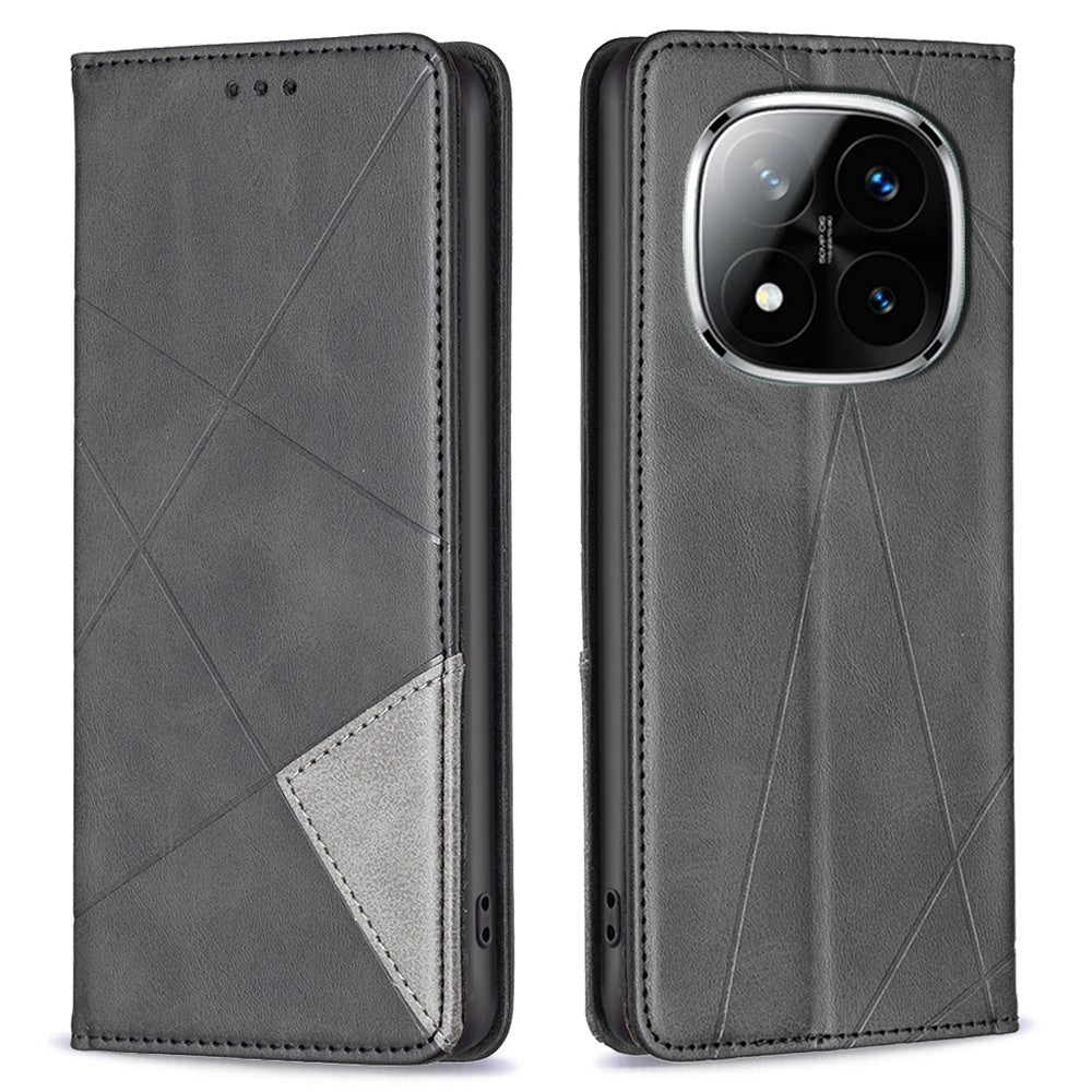 Xiaomi Redmi Note 14 Pro+ 5G / Note 14 Pro 5G / Poco X7 5G-skal med korthållare, geometriskt tryck, läderfodral