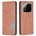 Xiaomi Redmi Note 14 Pro+ 5G / Note 14 Pro 5G / Poco X7 5G-skal med korthållare, geometriskt tryck, läderfodral