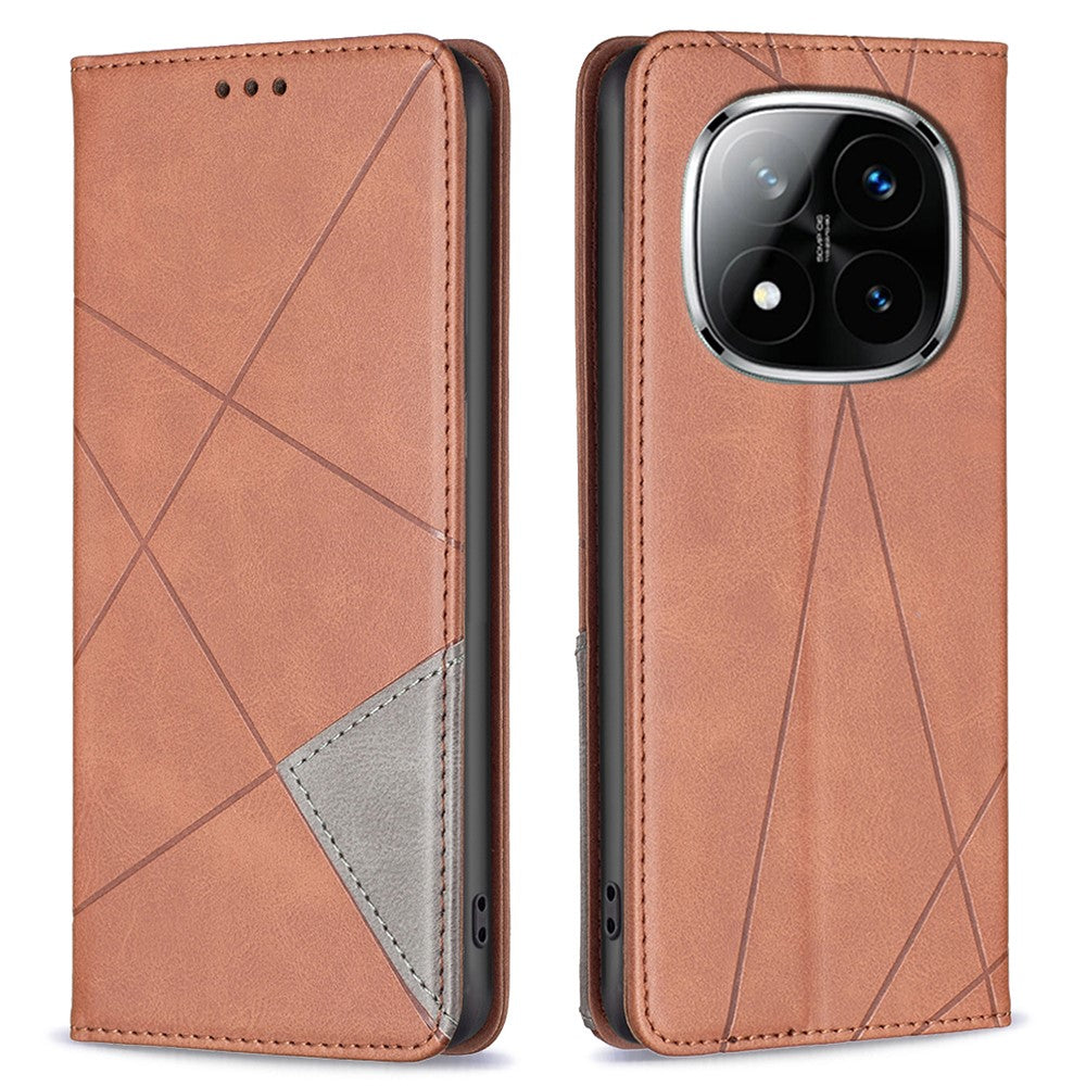 Xiaomi Redmi Note 14 Pro+ 5G / Note 14 Pro 5G / Poco X7 5G-skal med korthållare, geometriskt tryck, läderfodral