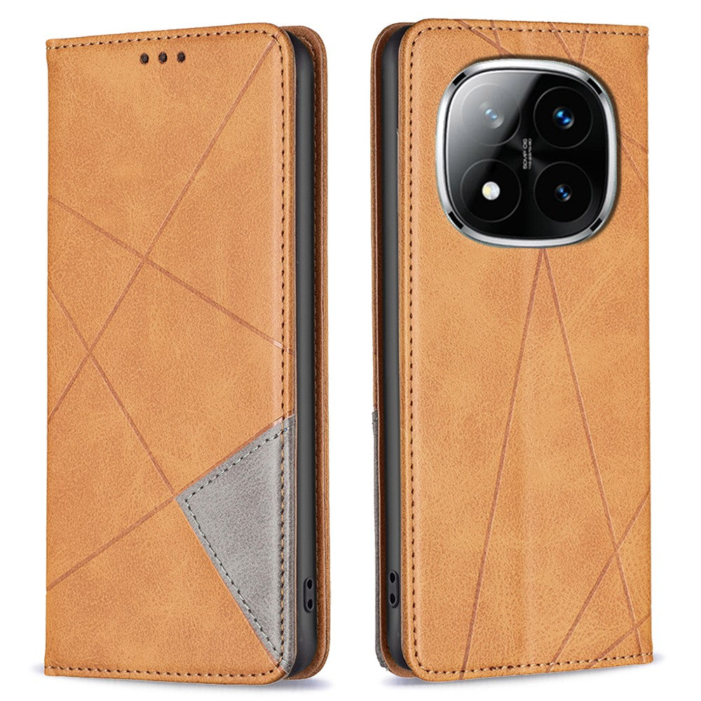 Xiaomi Redmi Note 14 Pro+ 5G / Note 14 Pro 5G / Poco X7 5G-skal med korthållare, geometriskt tryck, läderfodral