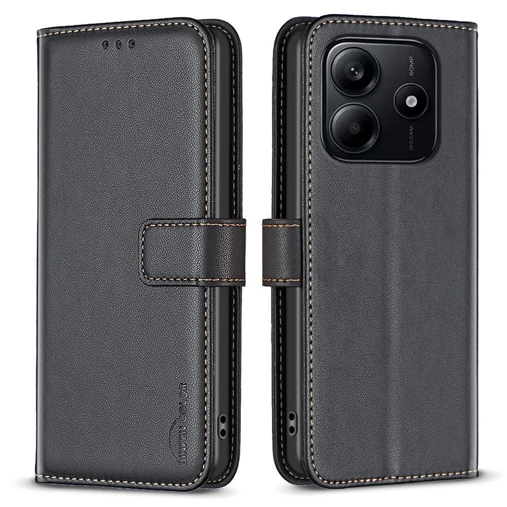 BINFEN COLOR BF17 For Xiaomi Redmi Note 14 5G Case Wallet Folio Flip Leather Cover