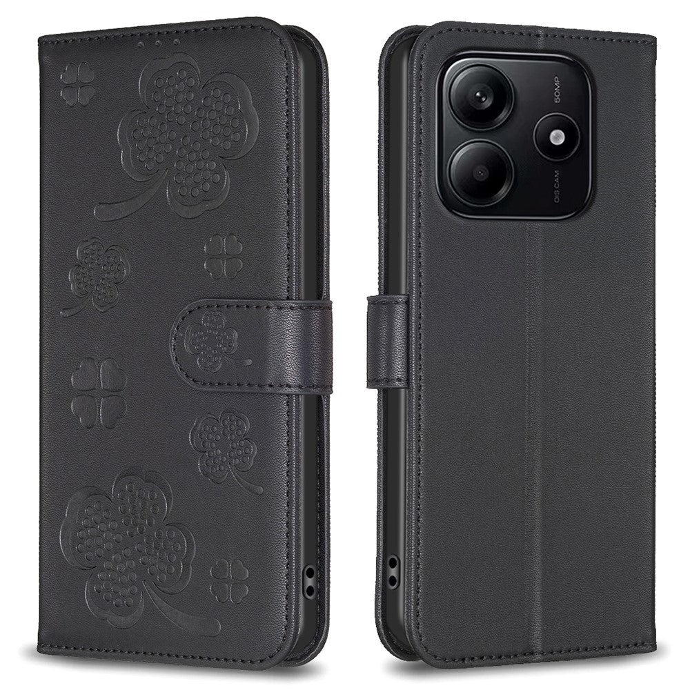 For Xiaomi Redmi Note 14 5G Case Clover Pattern Wallet Stand View Leather Phone Cover