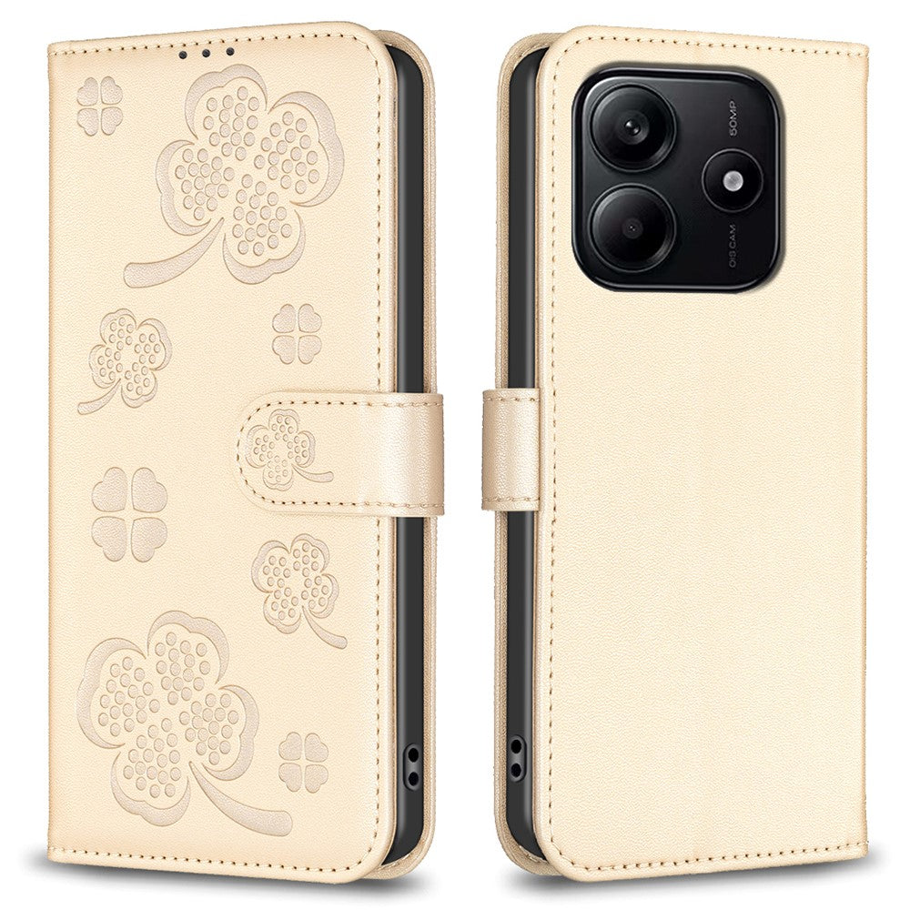 For Xiaomi Redmi Note 14 5G Case Clover Pattern Wallet Stand View Leather Phone Cover