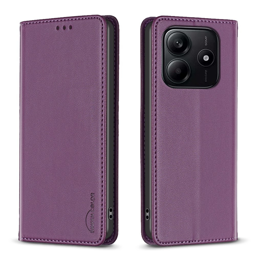 BINFEN COLOR BF18 For Xiaomi Redmi Note 14 5G Leather Case Card Slots Phone Cover
