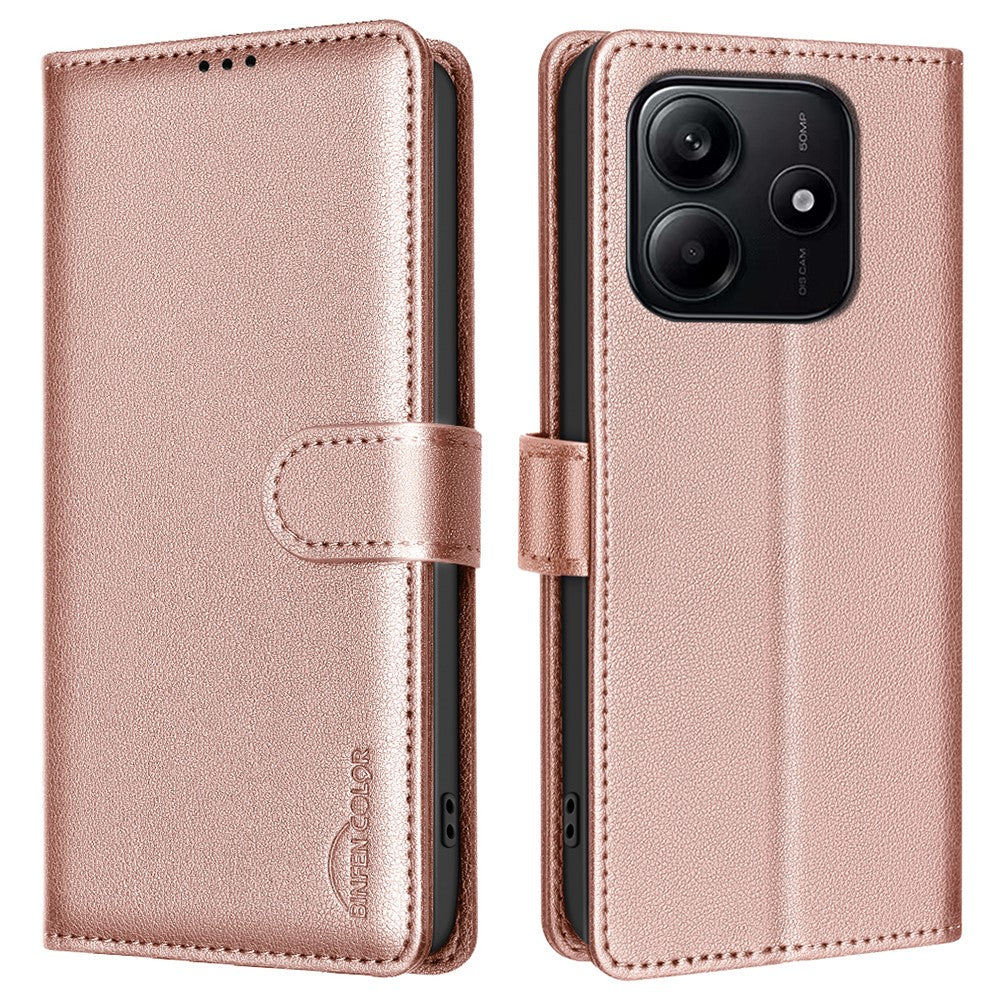BINFEN COLOR BF32 For Xiaomi Redmi Note 14 5G Leather Case Wallet RFID Blocking Phone Cover