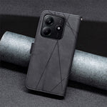 BINFEN COLOR For Xiaomi Redmi Note 14 5G Phone Cases Wallet Stand Geometry Imprint Leather Cover