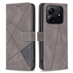 BINFEN COLOR For Xiaomi Redmi Note 14 5G Phone Cases Wallet Stand Geometry Imprint Leather Cover