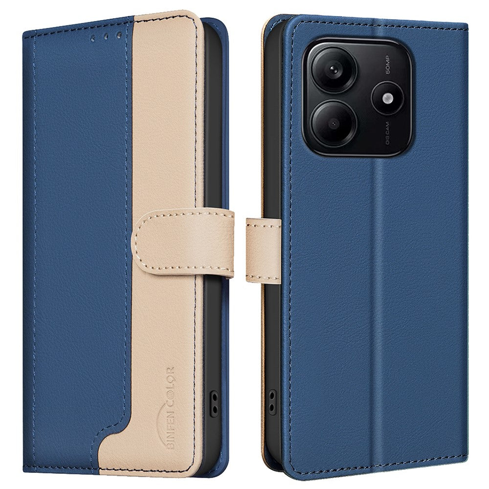 BINFEN COLOR BF33 for Xiaomi Redmi Note 14 5G Leather Case Splicing Color RFID Blocking