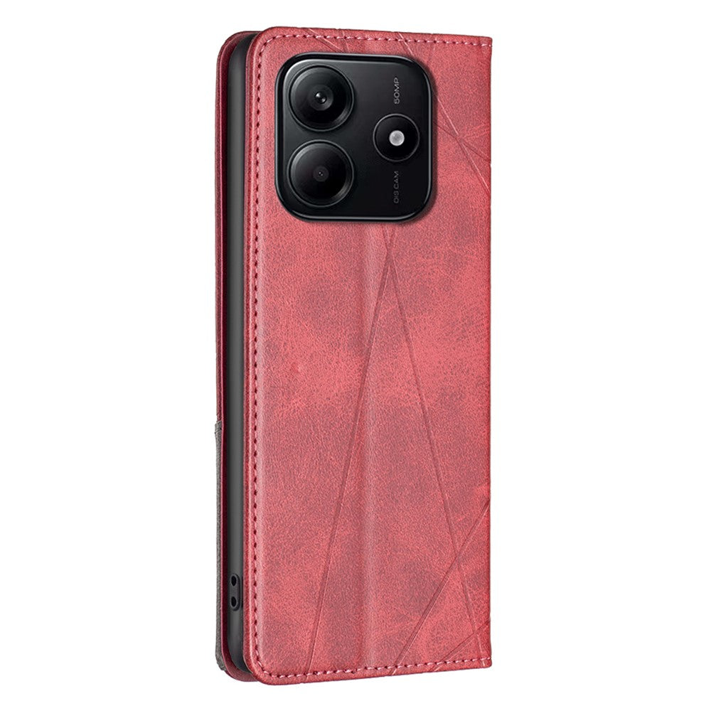 For Xiaomi Redmi Note 14 5G Case Card Slots Geometry Imprint Leather Phone Cover