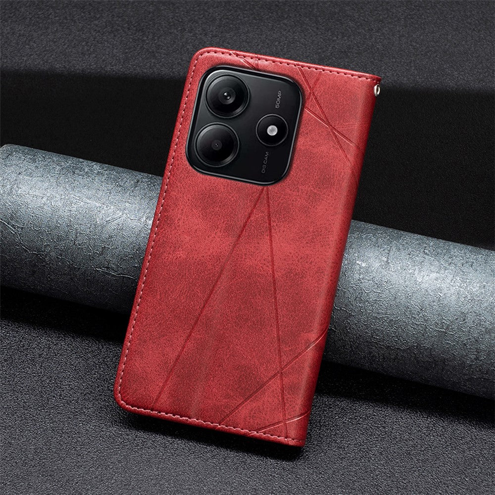 For Xiaomi Redmi Note 14 5G Case Card Slots Geometry Imprint Leather Phone Cover