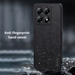 For Xiaomi 14T Case Wood Texture PU Leather Coated PC+TPU Phone Cover