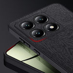 For Xiaomi 14T Case Wood Texture PU Leather Coated PC+TPU Phone Cover