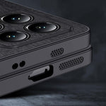 For Xiaomi 14T Case Wood Texture PU Leather Coated PC+TPU Phone Cover