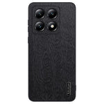 For Xiaomi 14T Pro Case Wood Texture PU Leather Coated PC+TPU Phone Cover