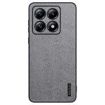 For Xiaomi 14T Pro Case Wood Texture PU Leather Coated PC+TPU Phone Cover