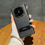 For Huawei Mate XT Ultimate Case Kickstand Electroplating PU Leather+PC Phone Cover