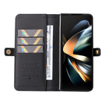YIKATU YK-001 magnetisk PU-lædercover til Samsung Galaxy Z Fold4 5G, støttefod, inderetui i TPU, stødsikkert flipetui, tegnebogsetui