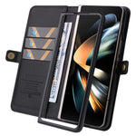 YIKATU YK-001 magnetisk PU-lædercover til Samsung Galaxy Z Fold4 5G, støttefod, inderetui i TPU, stødsikkert flipetui, tegnebogsetui