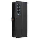 YIKATU YK-001 magnetisk PU-lædercover til Samsung Galaxy Z Fold4 5G, støttefod, inderetui i TPU, stødsikkert flipetui, tegnebogsetui
