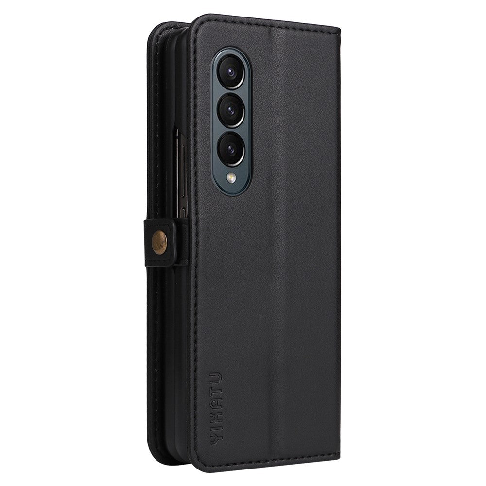 YIKATU YK-001 magnetisk PU-lædercover til Samsung Galaxy Z Fold4 5G, støttefod, inderetui i TPU, stødsikkert flipetui, tegnebogsetui