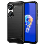 MOFI JK TPU Serie-1 til Asus Zenfone 9 5G Børstet Overflade Kulfiber Telefoncover Stødsikkert Beskyttende TPU Etui