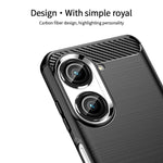 MOFI JK TPU Serie-1 til Asus Zenfone 9 5G Børstet Overflade Kulfiber Telefoncover Stødsikkert Beskyttende TPU Etui