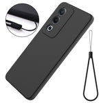 For Oppo A80 5G Case Liquid Silicone Anti-Scratch Phone Cover with Hand Strap