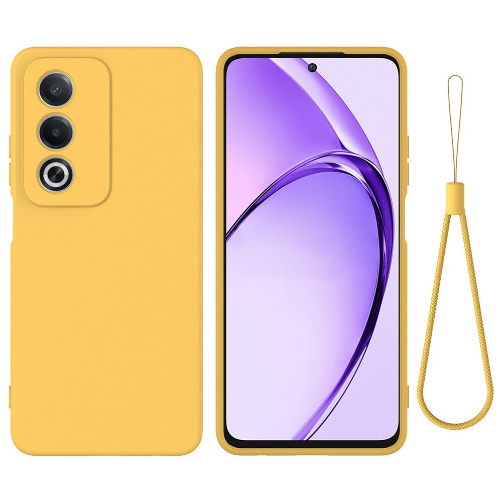 For Oppo A80 5G Case Liquid Silicone Anti-Scratch Phone Cover with Hand Strap